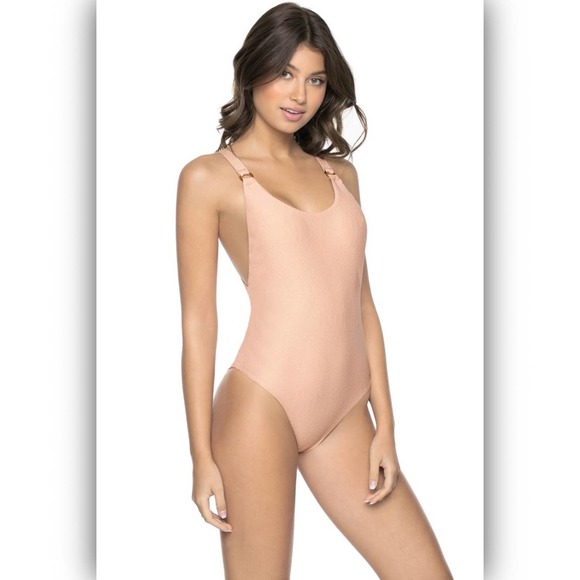 PilyQ Swimsuit Hailey One Piece low scooped neckline Open Back Small - Picture 10 of 10